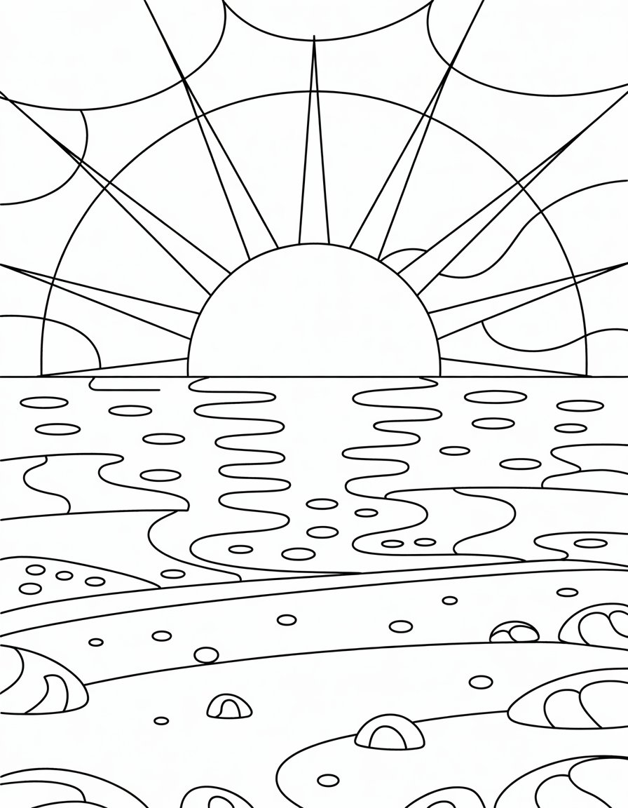 Sunset Over Water Glass